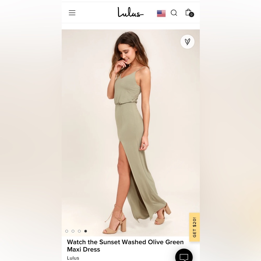 New with tags: Lulus green maxi dress